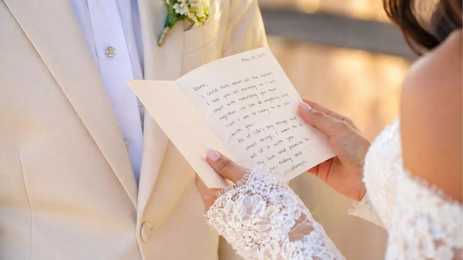 short wedding vows letter