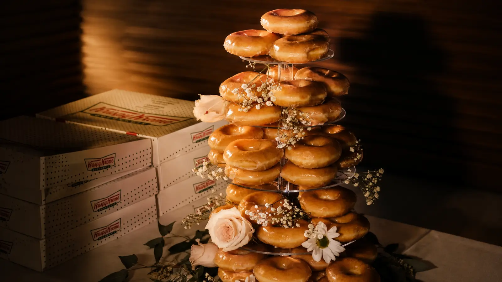 Donut tower wedding cake alternatives idea