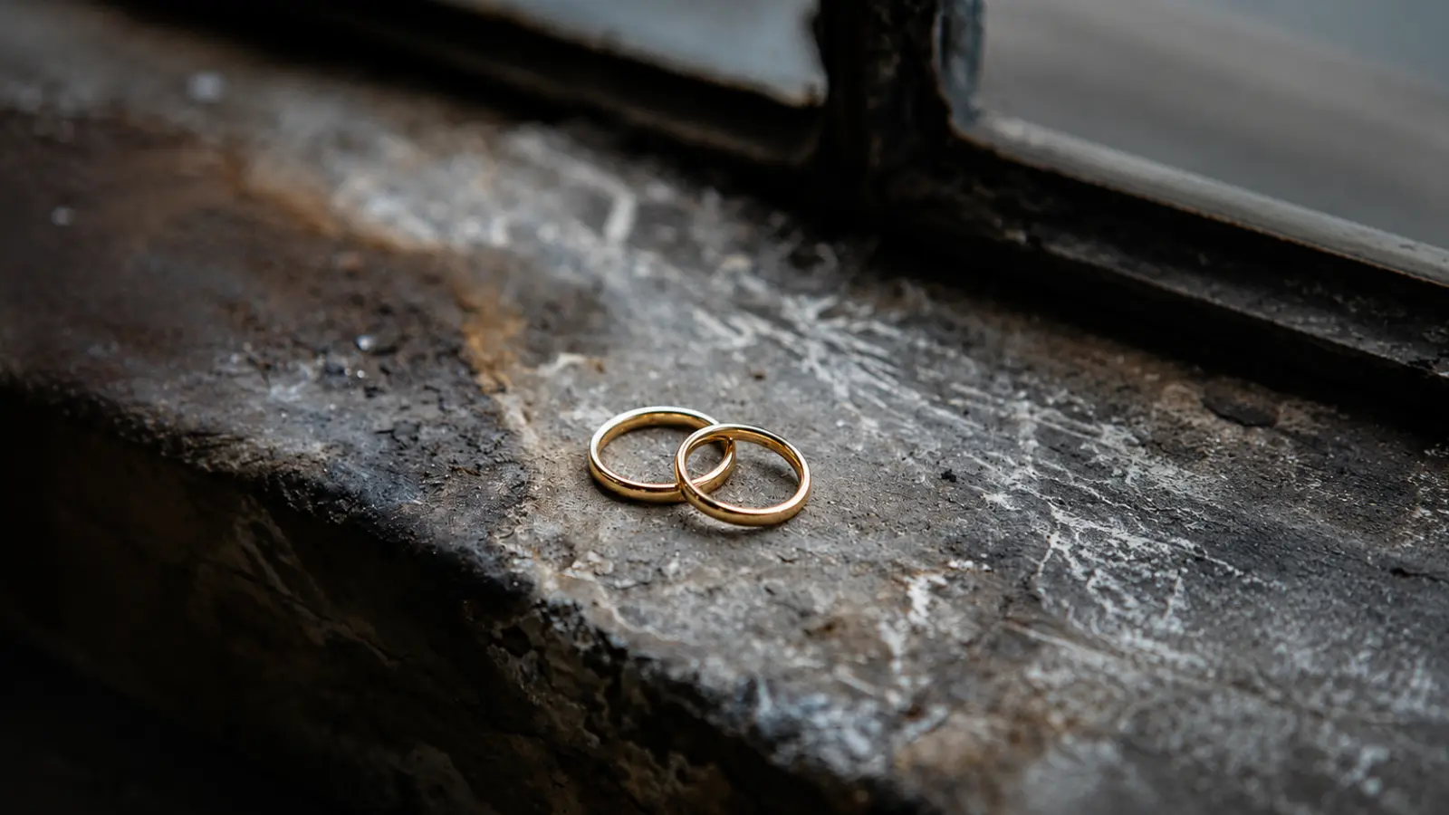 Two recovered wedding rings placed together after being found following a successful search