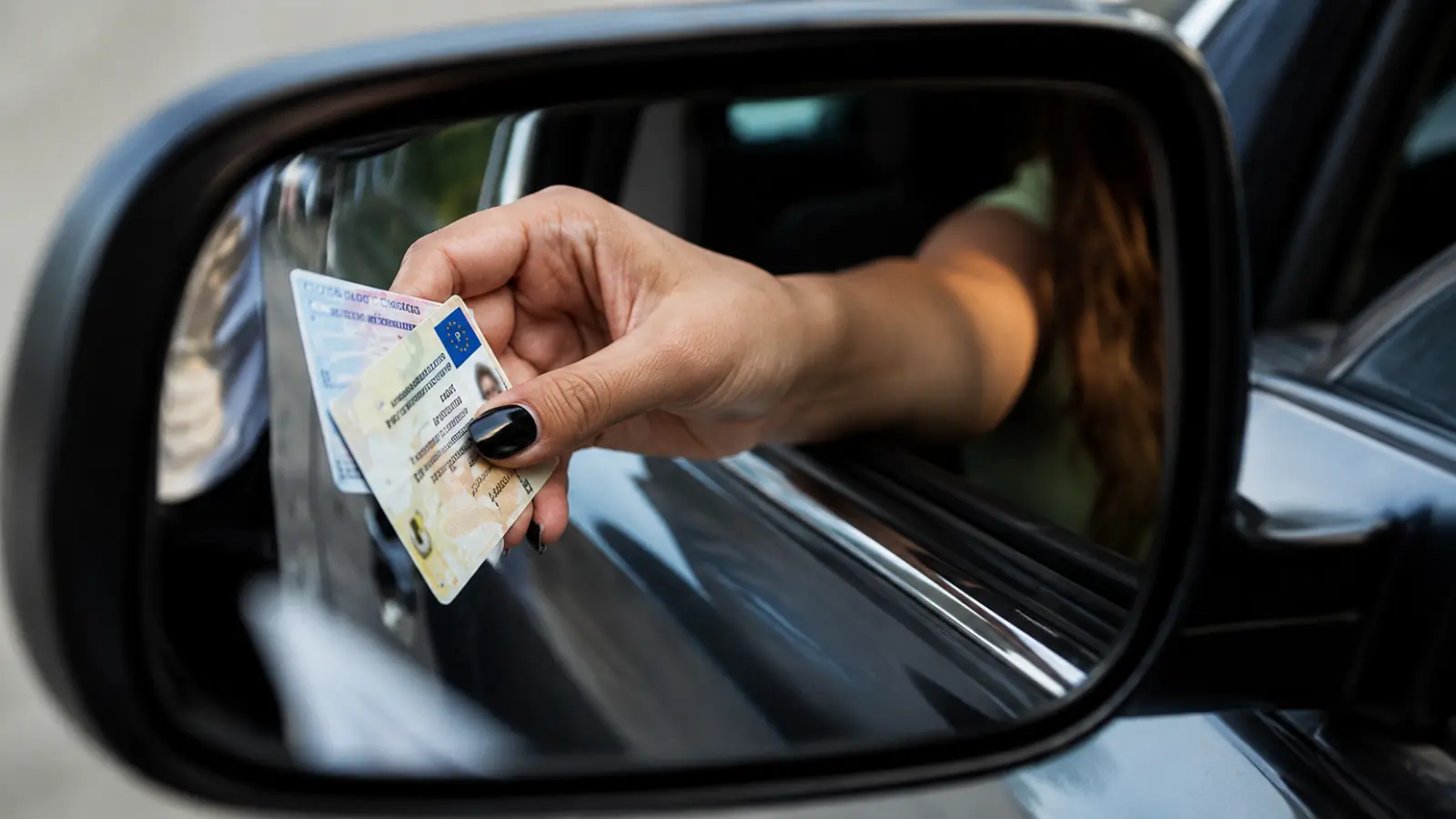 Driver holding a license beside a car while completing identification updates for a driver's license name change after marriage Driver's License Name Change After Marriage: Steps, Documents and DMV Requirements