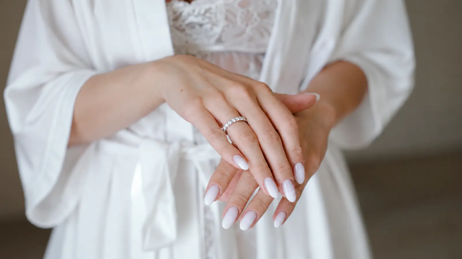 Bridal manicure prepared before the wedding day