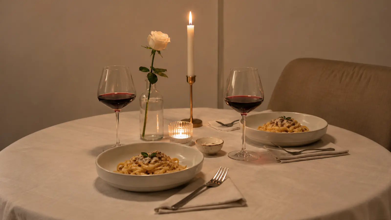 Romantic candlelit dinner for two as a 14th wedding anniversary experience gift